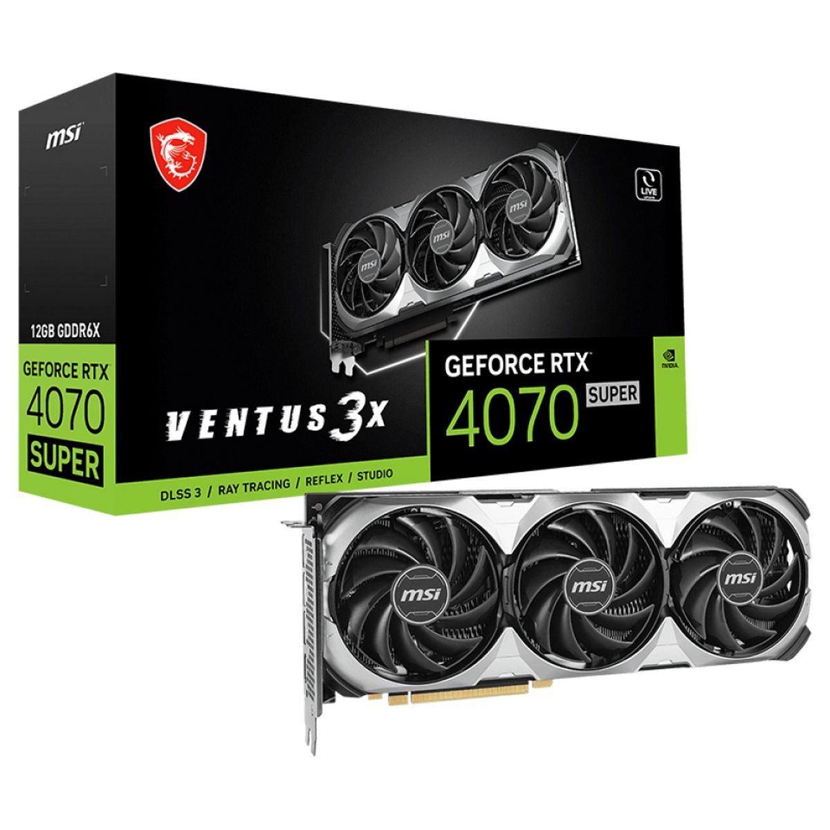 

Видеокарта MSI NVIDIA RTX 4070 SUPER 12G VENTUS 3X, RTX 4070 SUPER 12G VENTUS 3X