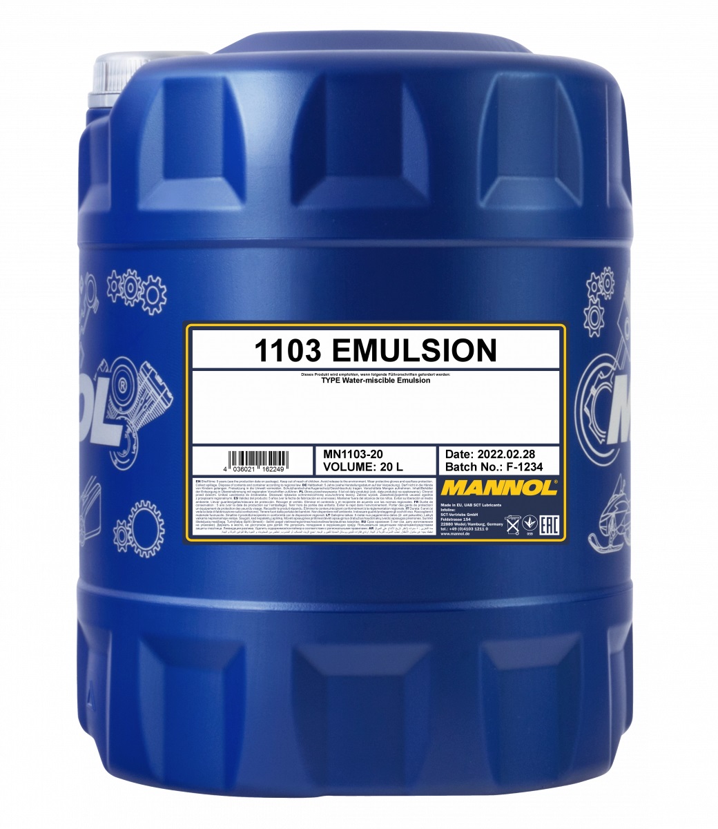 Водосмешиваемая смазочно-охлаждающая жидкость 1103 MANNOL EMULSION 20 л.