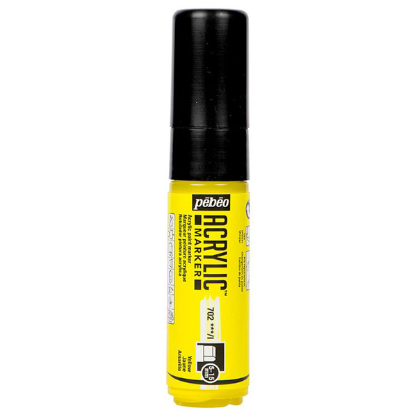

Маркер акриловый Pebeo Acrylic Marker, 5-15 мм, перо плоское, желтый солнечный