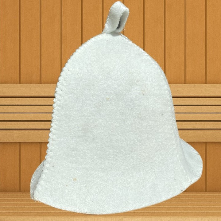 

Шапка для бани и сауны классическая NoBrand Б1 белая размер 54-60, Белый, классическая белая