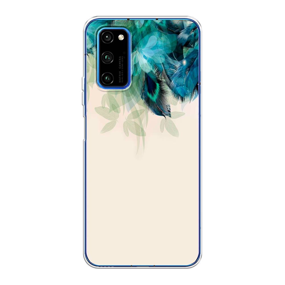 

Чехол Awog на Huawei Honor V30 Pro "Перья голубого цвета", Бежевый;синий;голубой, 611450-2