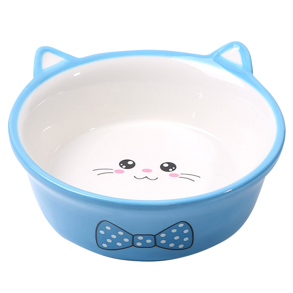 фото Одинарная миска для кошки foxie, керамика, голубой, 0.26 л
