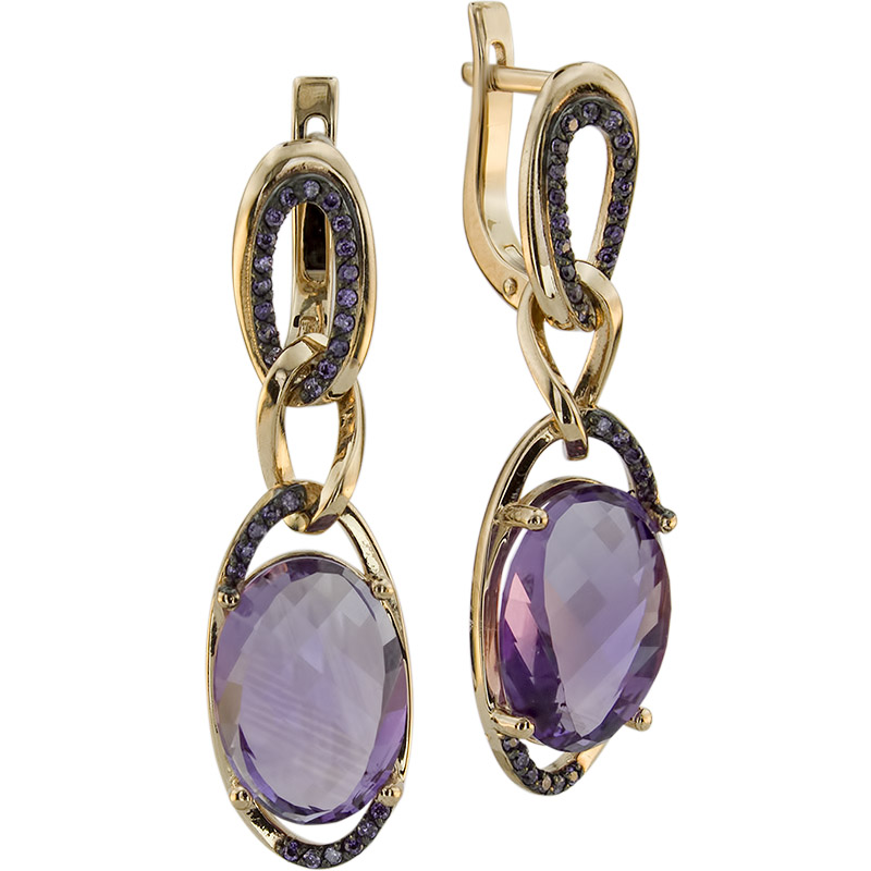 

Серьги из красного золота с аметистом ALORIS 1834АКцл, Серьги 1834АКцл