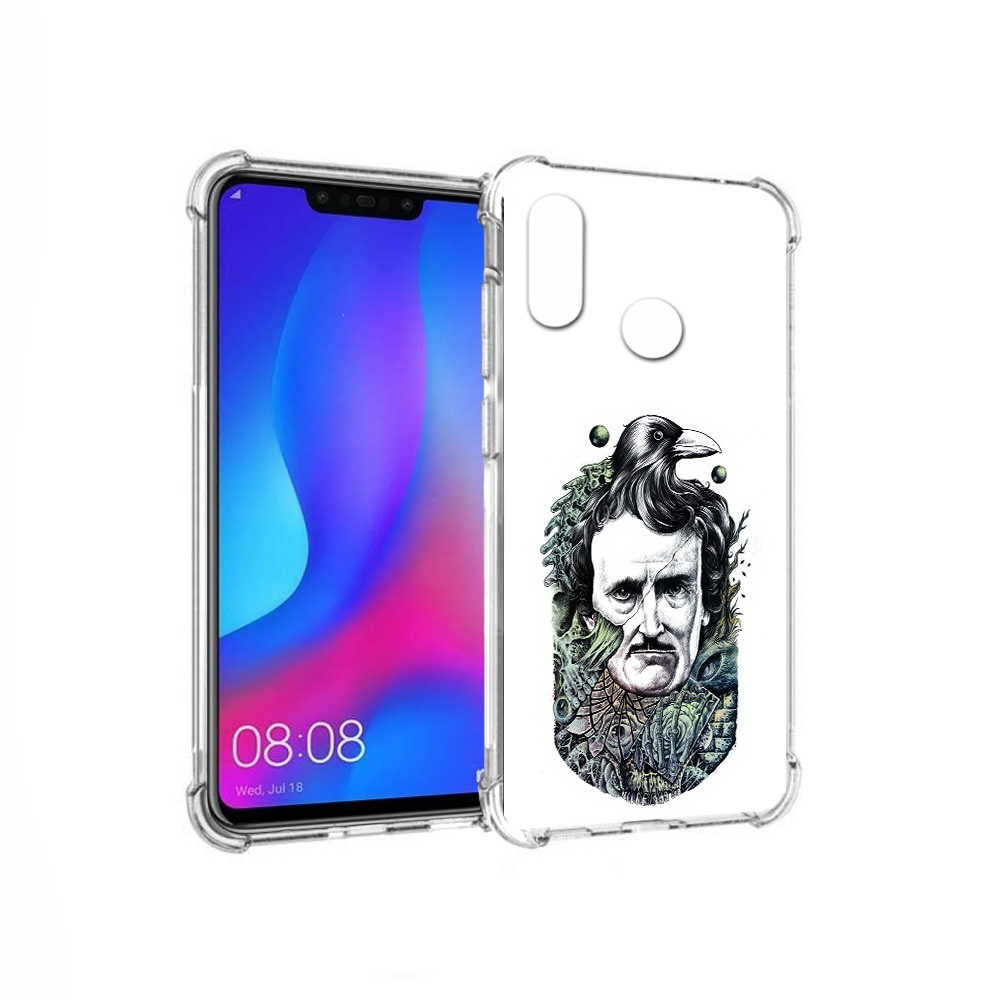 

Чехол MyPads Tocco для Huawei Nova 3 Эдгар Аллан с вороном (PT115710.27.203), Прозрачный, Tocco