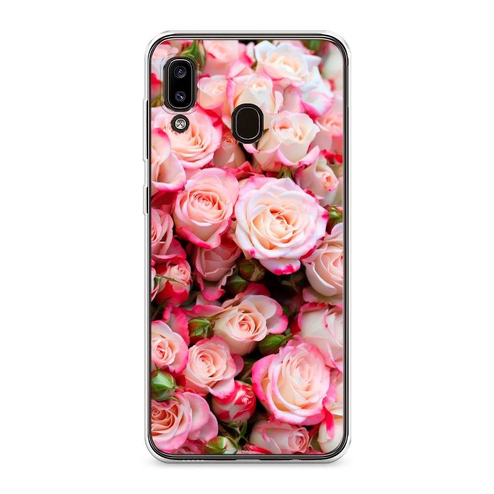 

Чехол на Samsung Galaxy A30 "Много роз", Розовый, 27550-2