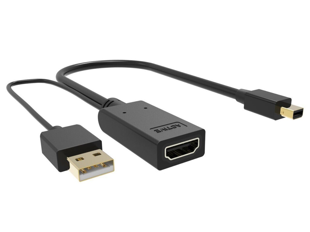 фото Кабель для компьютера vcom hdmi/f + usb / minidp (m) 0.15m cg497-0.15m