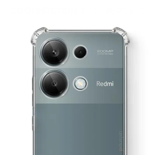

Противоударный прозрачный чехол с защитой камеры для Xiaomi Poco M6 Pro 4G, Xiaomi Poco M6 Pro 4G