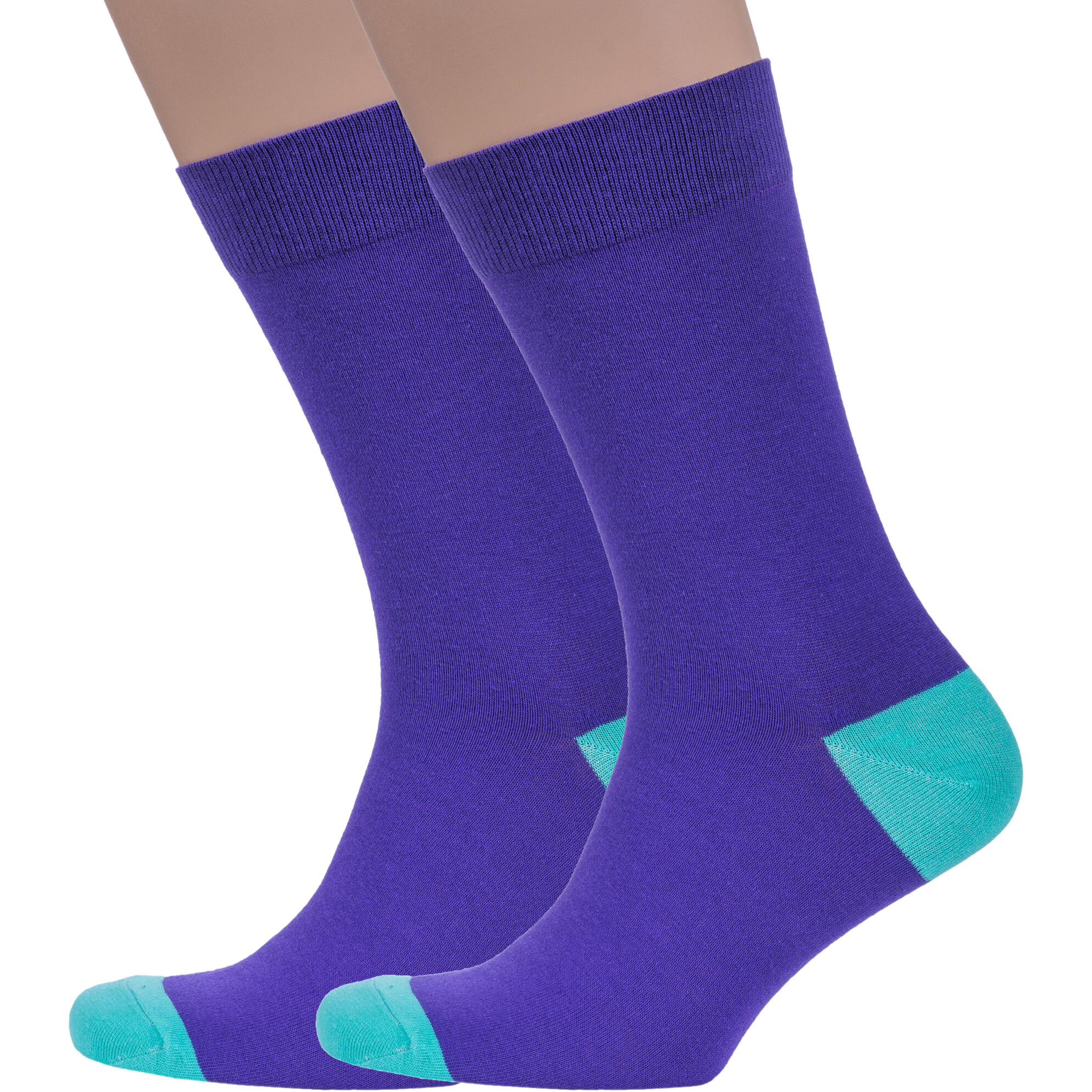 Комплект носков мужской Нева-Сокс 2-MAG-35 фиолетово-бирюзовые, 31