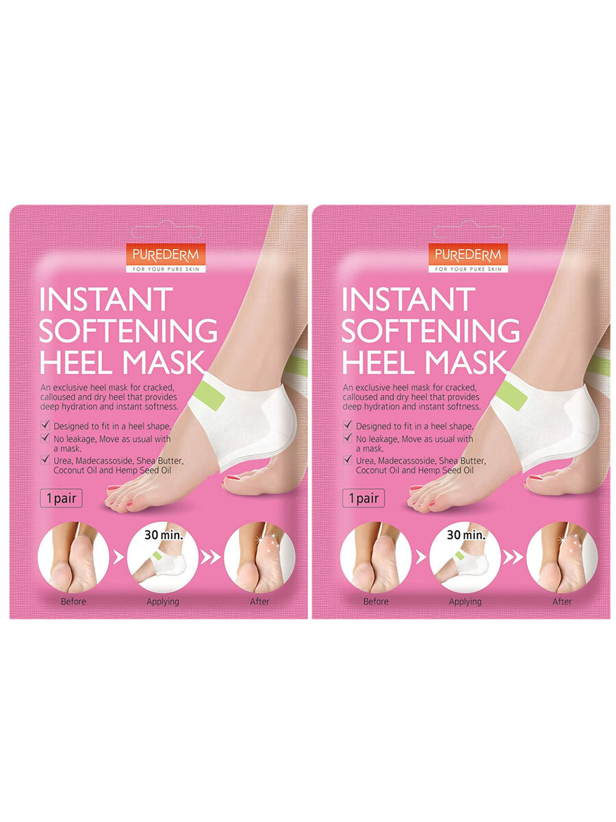 фото Смягчающие педикюрные носочки для ног purederm instant softening heel mask 4 пары