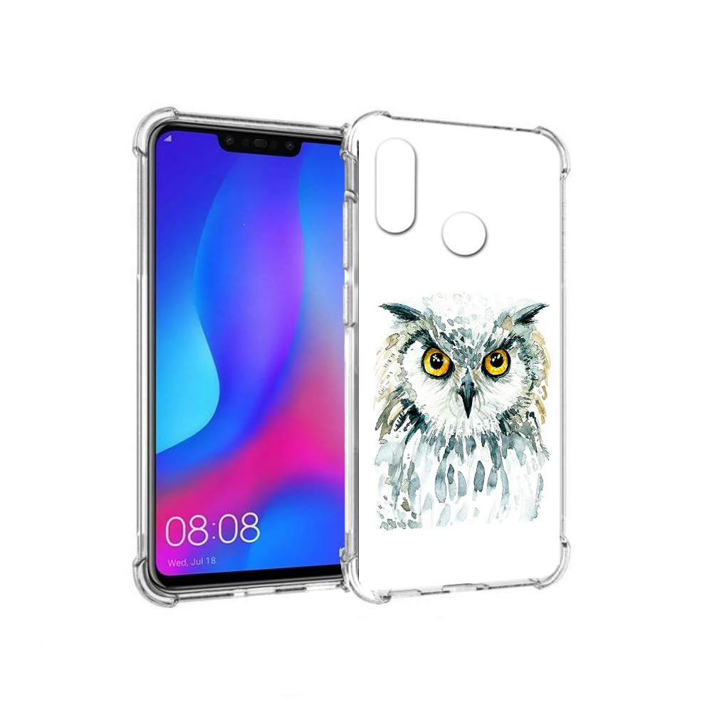 

Чехол MyPads Tocco для Huawei Nova 3 Серьезная сова (PT115710.27.156), Прозрачный, Tocco