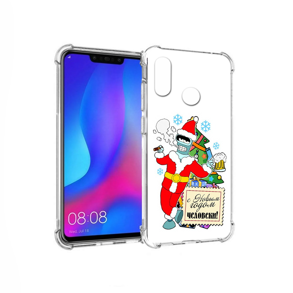 

Чехол MyPads Tocco для Huawei Nova 3 С новым годом человеки (PT115710.27.150), Прозрачный, Tocco