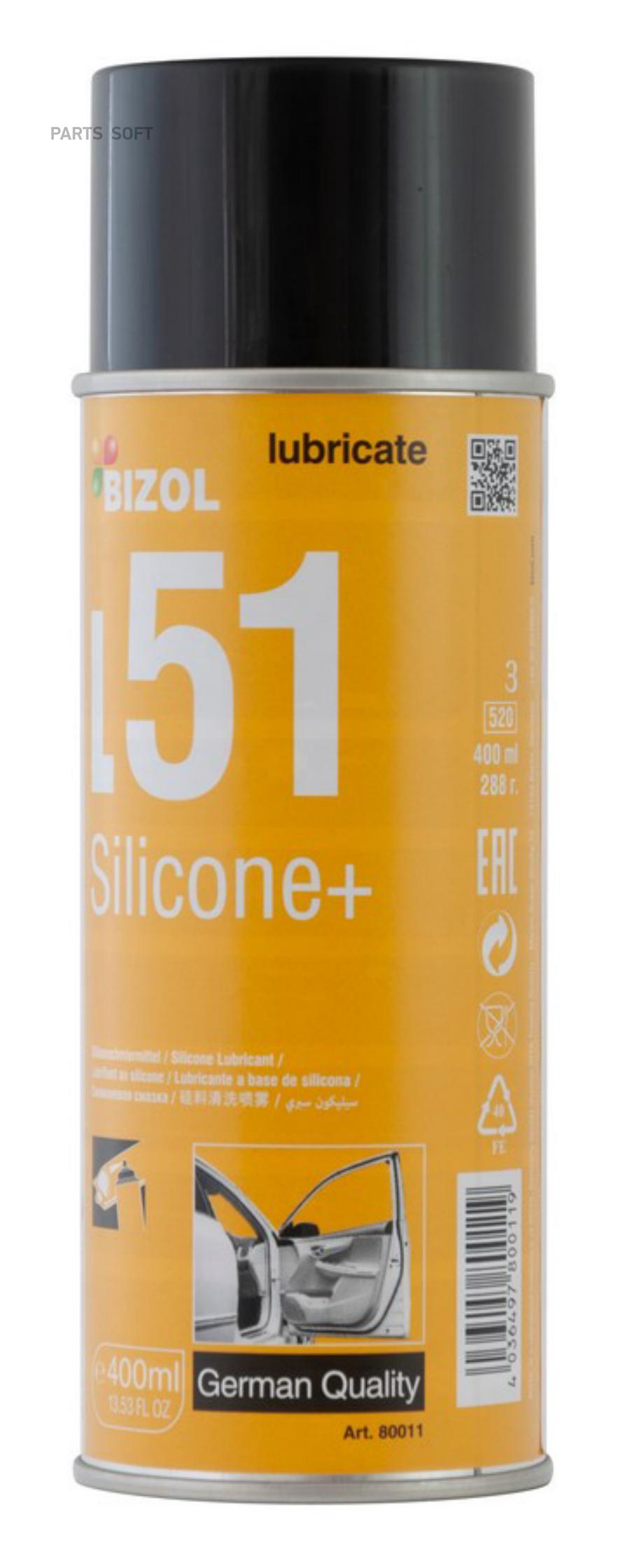 

Смазка силикон-спрей BIZOL 0,4л Silicone+ L51