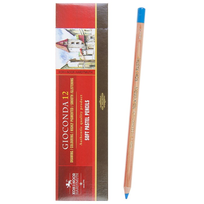 

Пастель сухая в карандаше Koh-I-Noor Gioconda 8820/09 Soft Pastel, лазурно-голубая 12 шт, Голубой