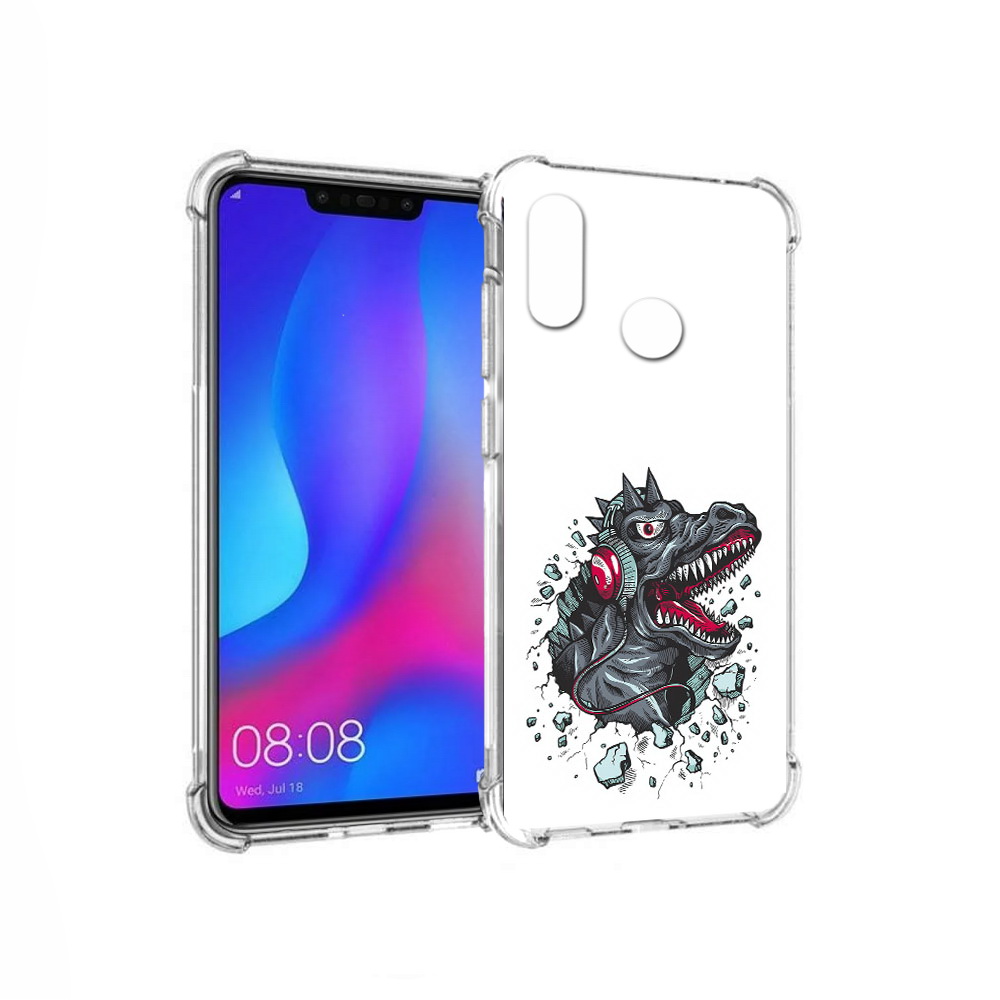 

Чехол MyPads Tocco для Huawei Nova 3 Нарисованный динозавр в наушниках (PT115710.27.124), Прозрачный, Tocco