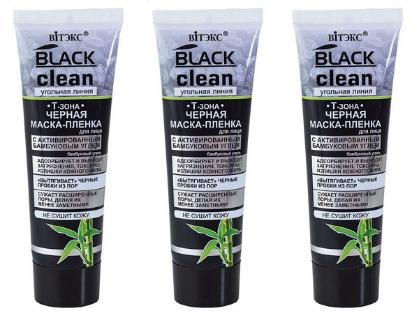 

Маска-Пленка Витекс BLACK CLEAN для лица черная, 75мл, 3 шт