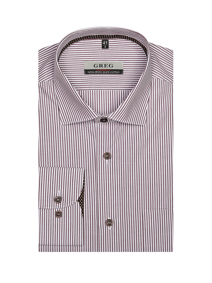 

Рубашка мужская Greg 00-00005348 бежевая 48, Бежевый, 00-00005348