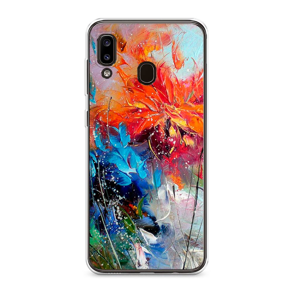 

Чехол на Samsung Galaxy A30 "Абстрактные цветы", Оранжевый;синий, 27550-4