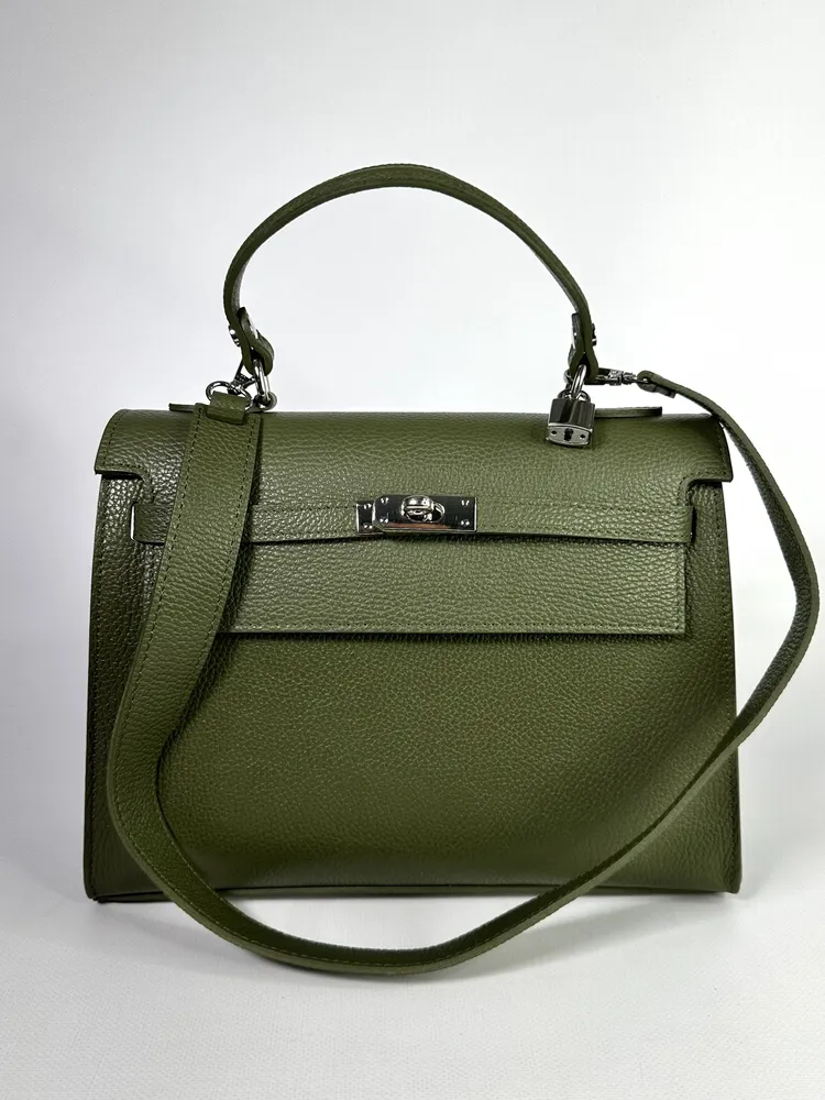 Сумка женская Vera Pelle АКРР, темно-оливковый