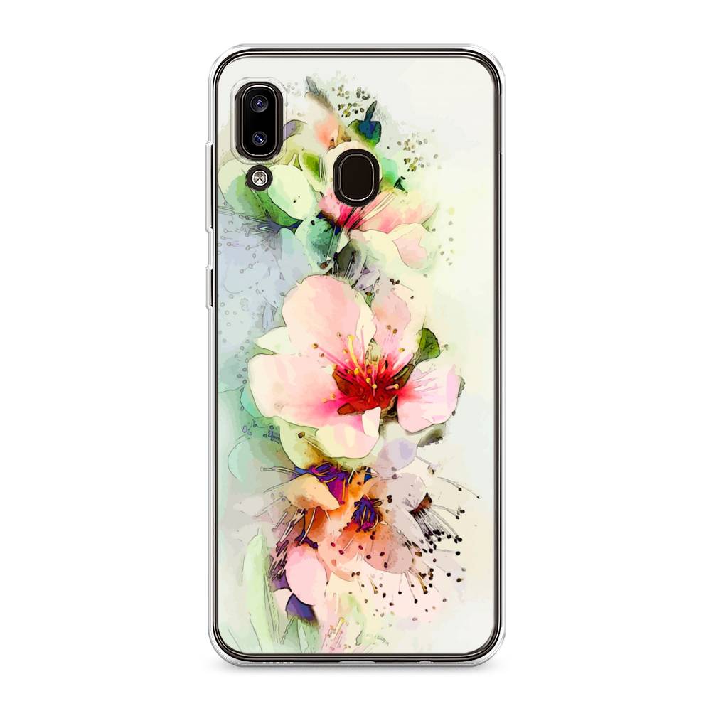 

Чехол на Samsung Galaxy A30/A20 "Нежные цветы", Зеленый;розовый, 27550-2