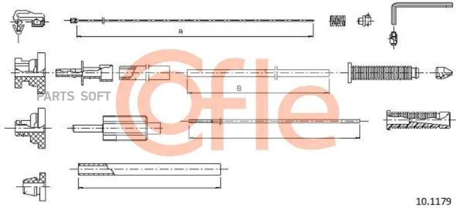 COFLE 92.10.1179 Трос газа комплект CITROEN C5 00-