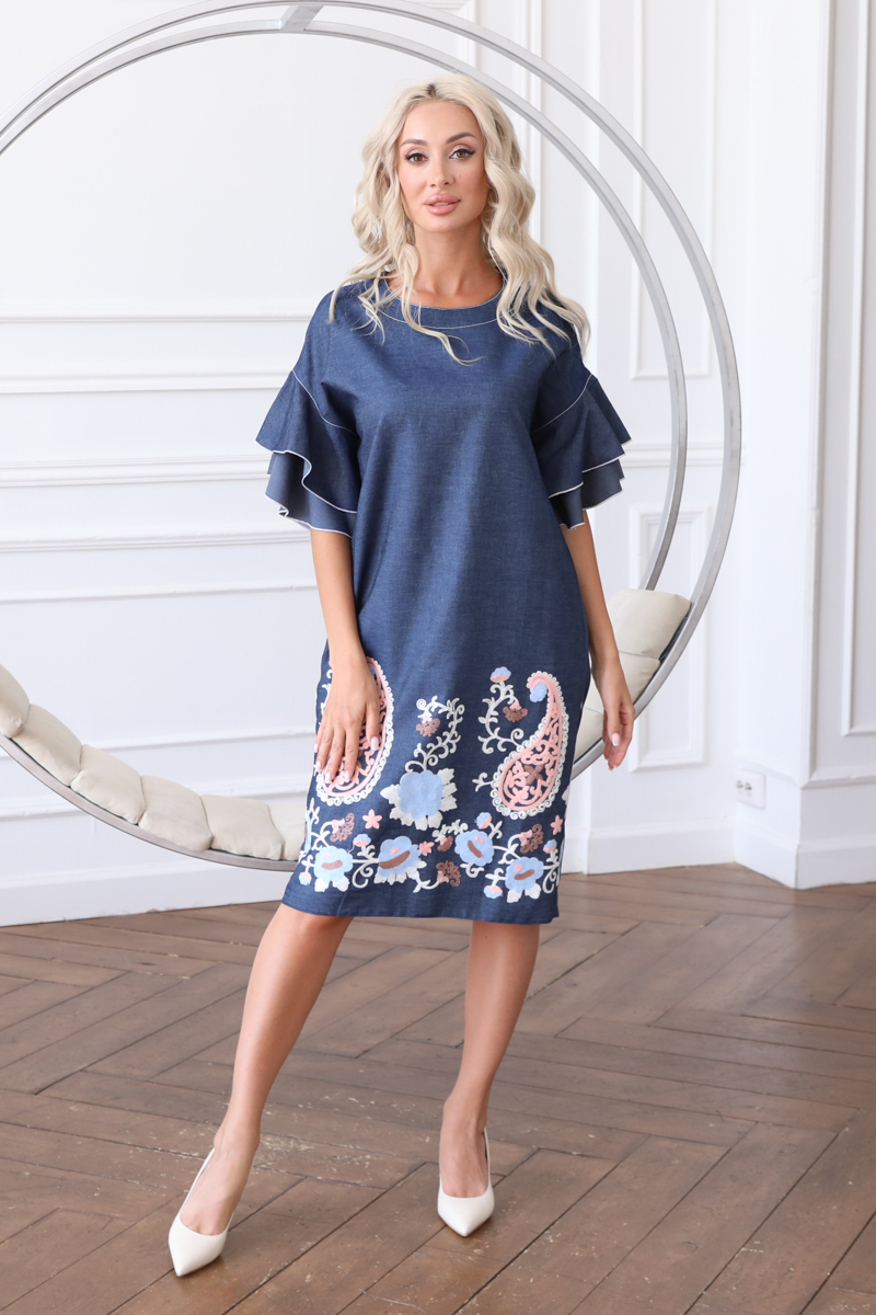 

Платье женское Wisell П3-3586 синее 42 RU, Синий, П3-3586