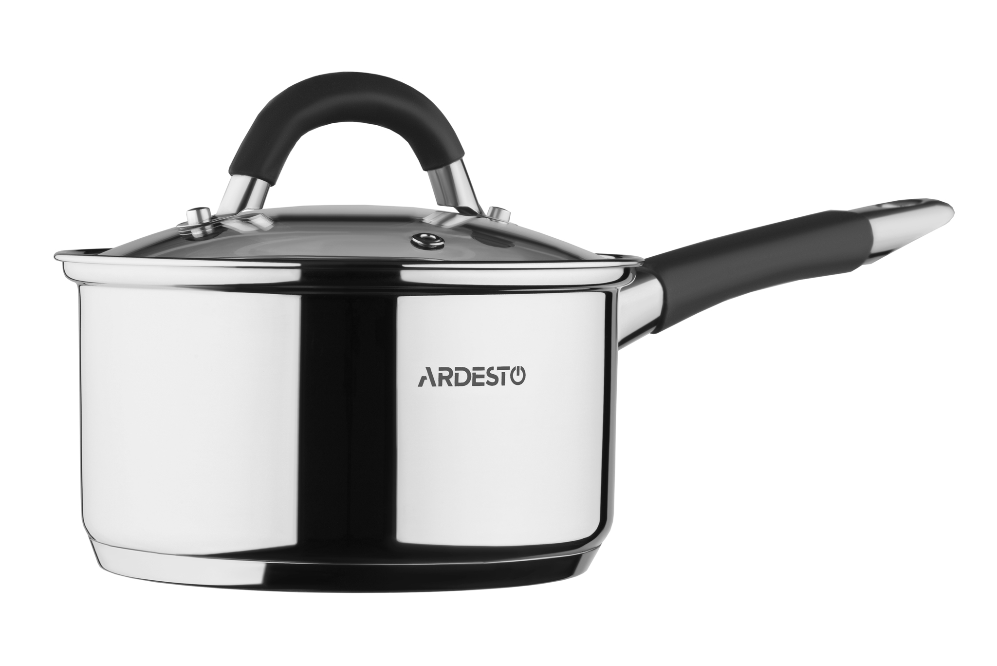 

Ковш Ardesto Gemini, стеклянная крышка, 1,2 л, серые ручки с силиконом
