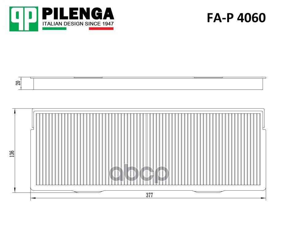 

Фильтр Салонный PILENGA арт. FAP4060