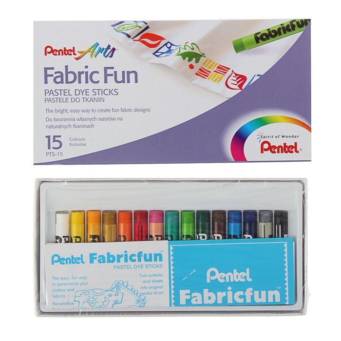 фото Пастель для ткани pentel fabricfun pastels, 15 цветов, 8/60 мм nobrand