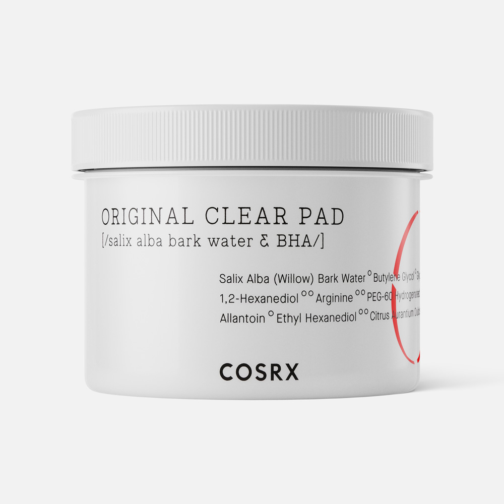 Пэды для лица CosRX One Step Original Clear Pad очищающие, с BHA-кислотой 70 шт.