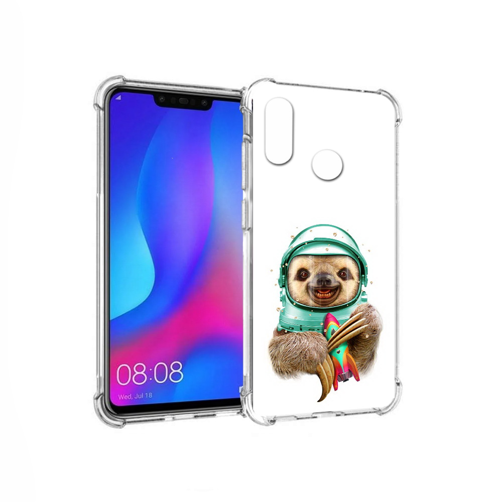 

Чехол MyPads Tocco для Huawei Nova 3 Ленивец астронавт (PT115710.27.104), Прозрачный, Tocco