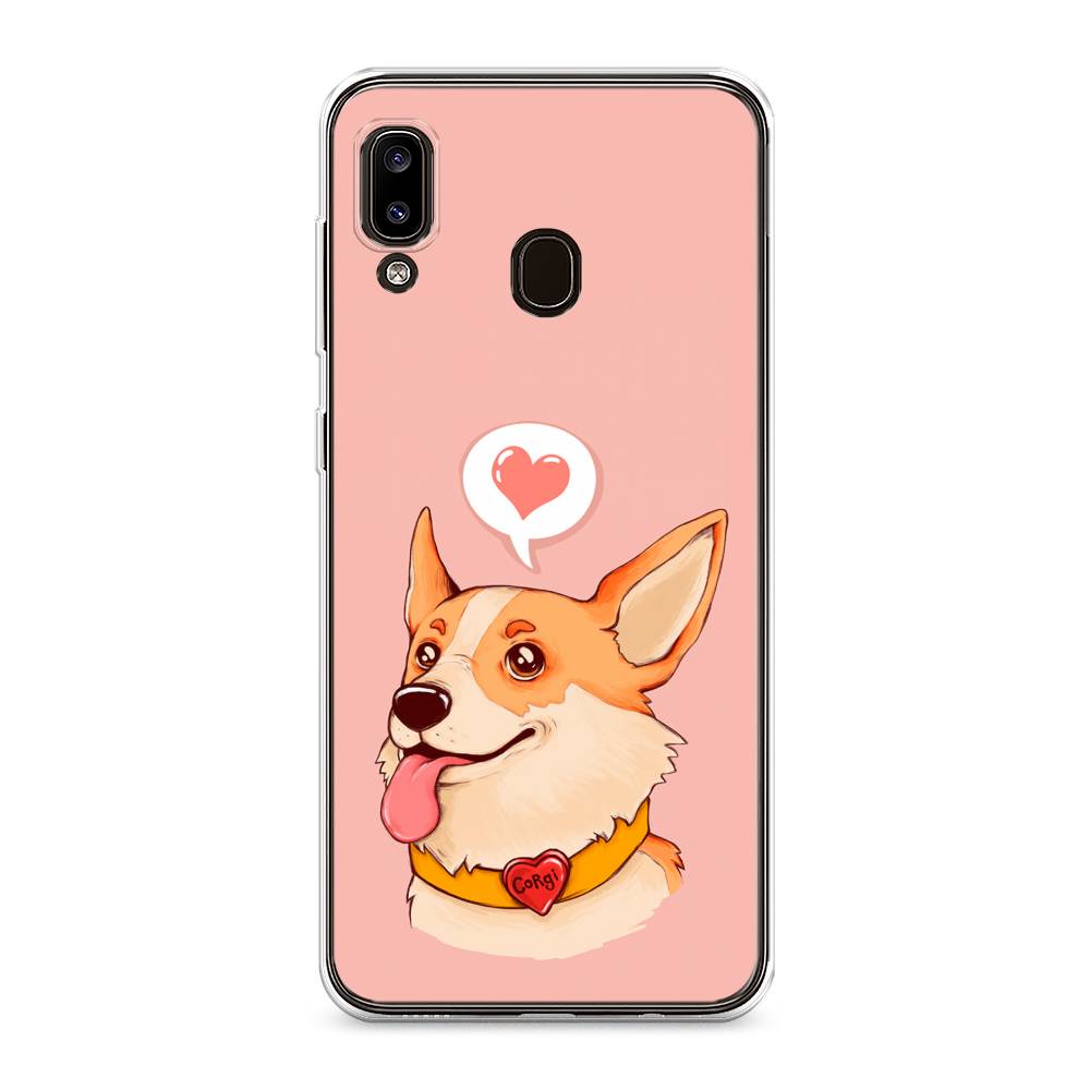 

Чехол на Samsung Galaxy A30 "Корги язык", Розовый;коричневый, 27550-1