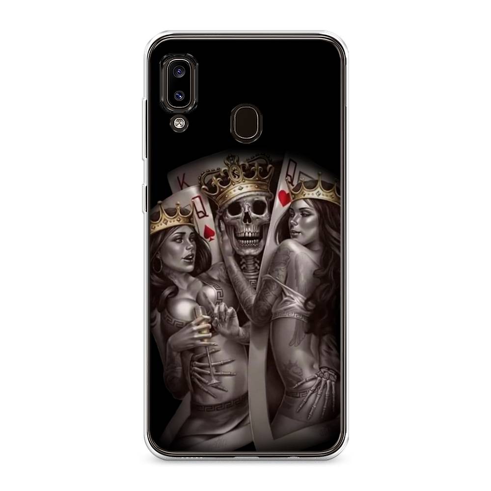 

Чехол на Samsung Galaxy A30 "Карты король и королевы", Серый;желтый, 27550-6