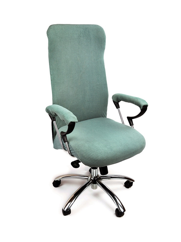 Чехол на стул, компьютерное кресло Crocus-Life B4-LightGreen, размер M, светло-зеленый