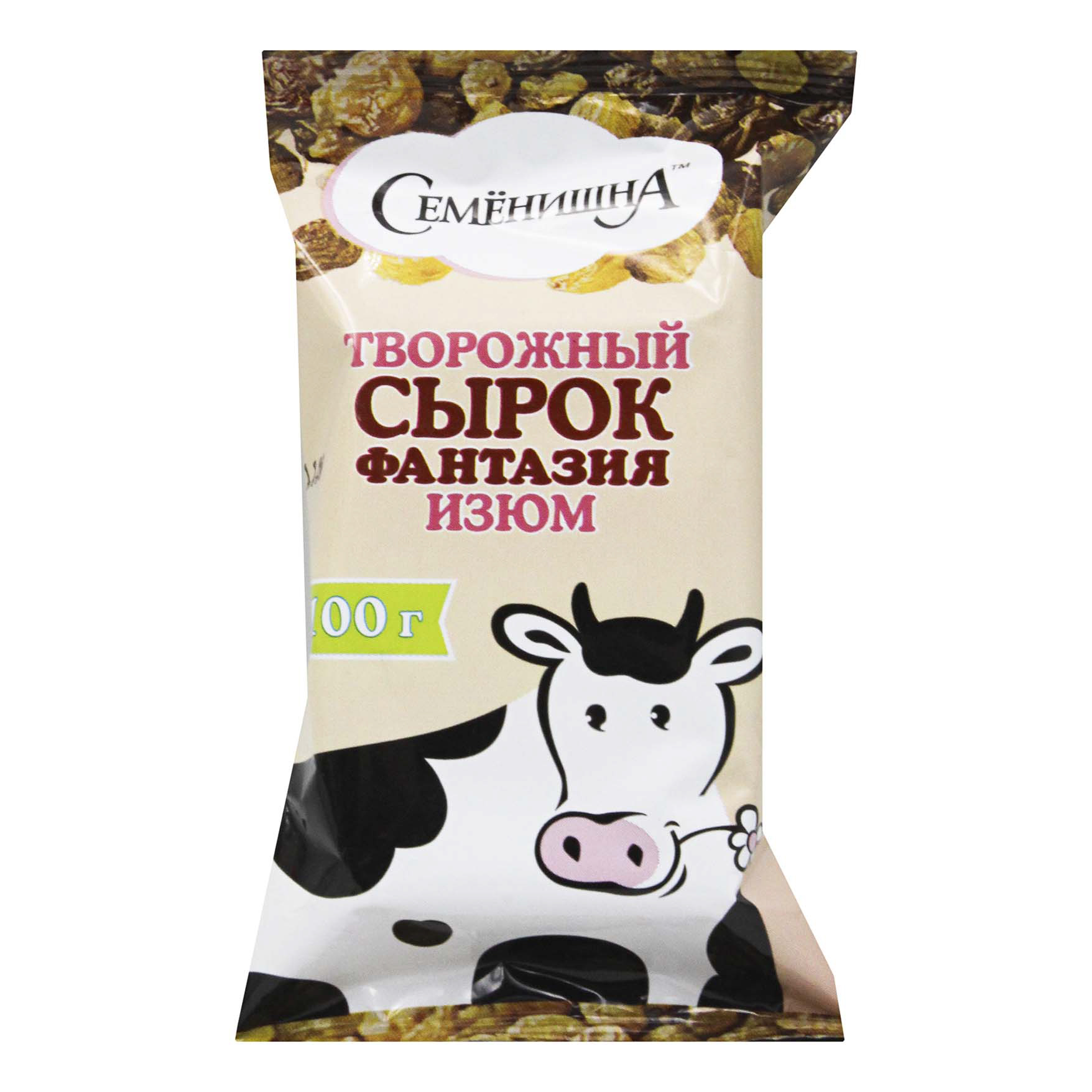 

Сырок творожный Семенишна Фантазия изюм 5% 100 г