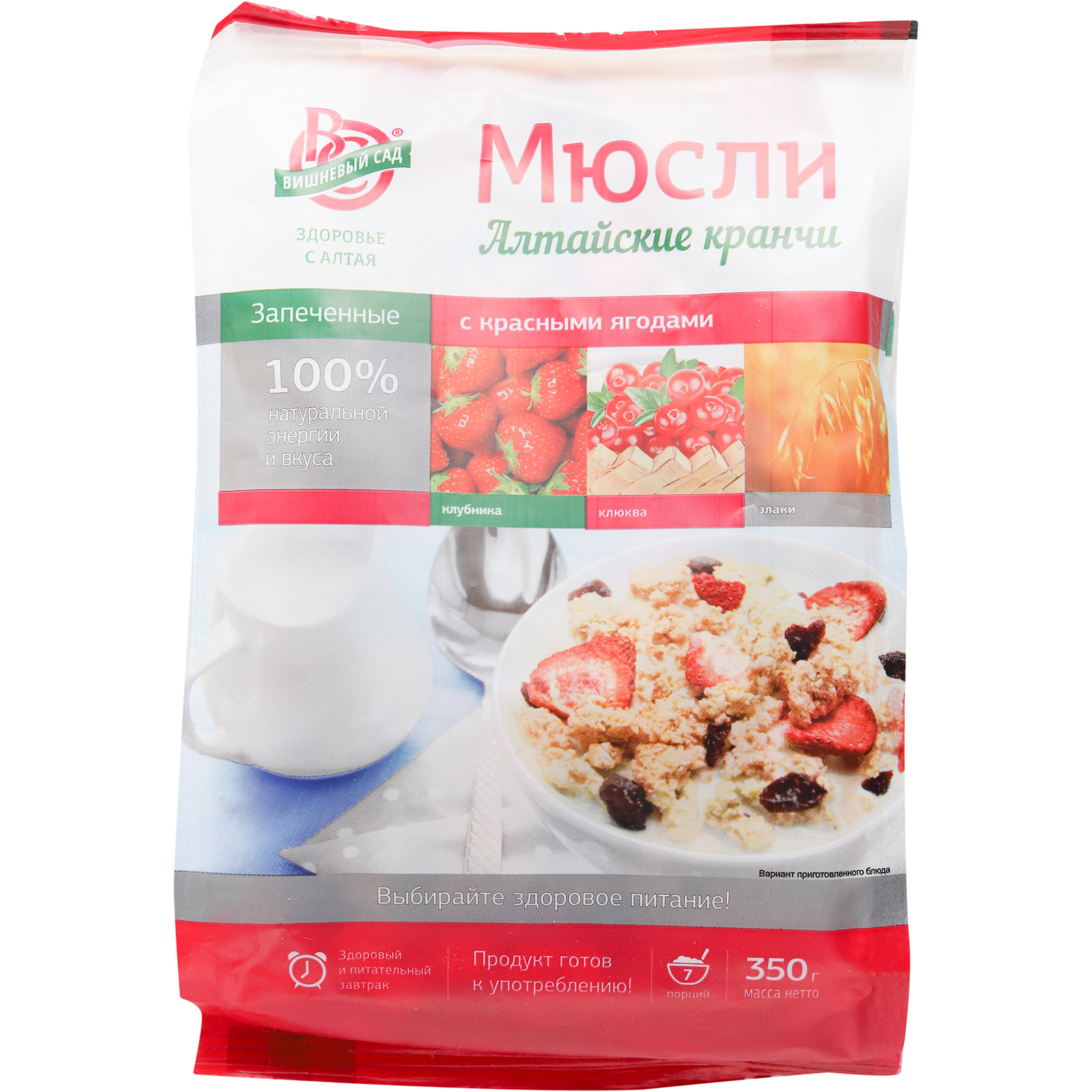 

Мюсли Вишневый сад Алтайские кранчи мед-вишня-корица 350 г
