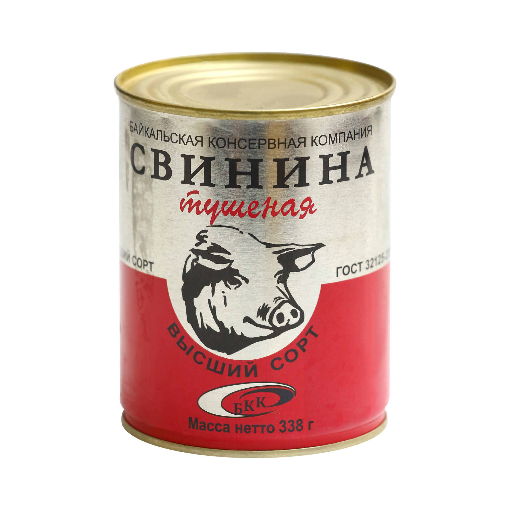 

Свинина тушеная Байкальская Консервная Компания ГОСТ 338 г, ГОСТ