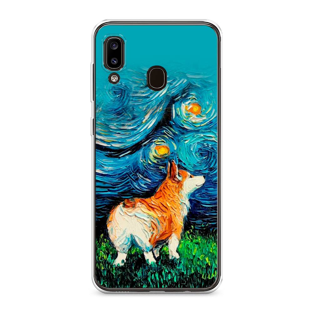 

Чехол на Samsung Galaxy A30 "Корги звёздная ночь", Коричневый;белый;зеленый, 27550-1