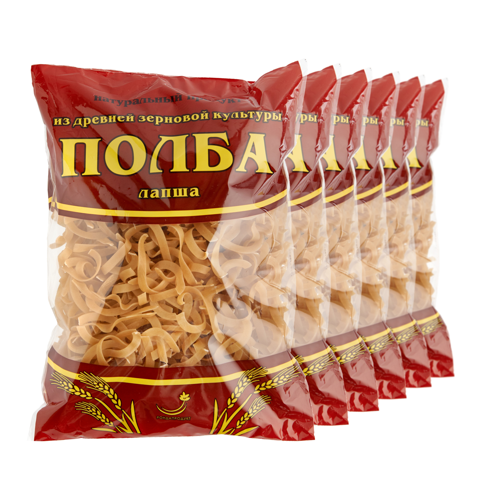 

Макароны Рондапродукт цельнозерновые лапша из полбы, 6 шт по 350 г, Макароны из полбы