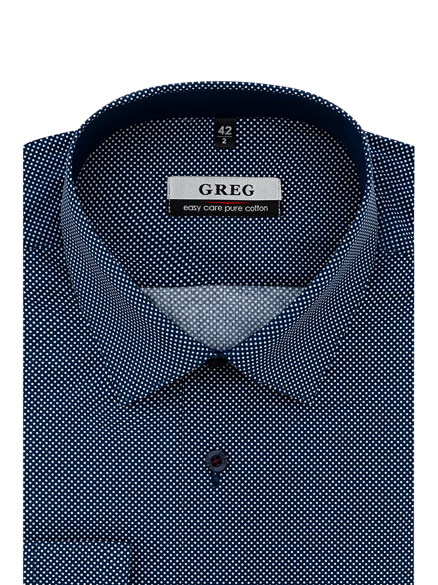 

Рубашка мужская Greg 01-00003662 синяя 38, Синий, 01-00003662