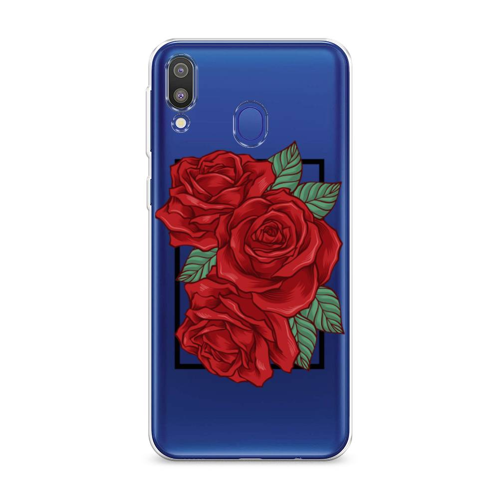 

Чехол на Samsung Galaxy M20 "Три алые розы", Красный, 27450-2