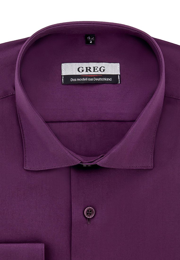 

Рубашка мужская Greg 01-00004030 фиолетовая 44, Фиолетовый, 01-00004030