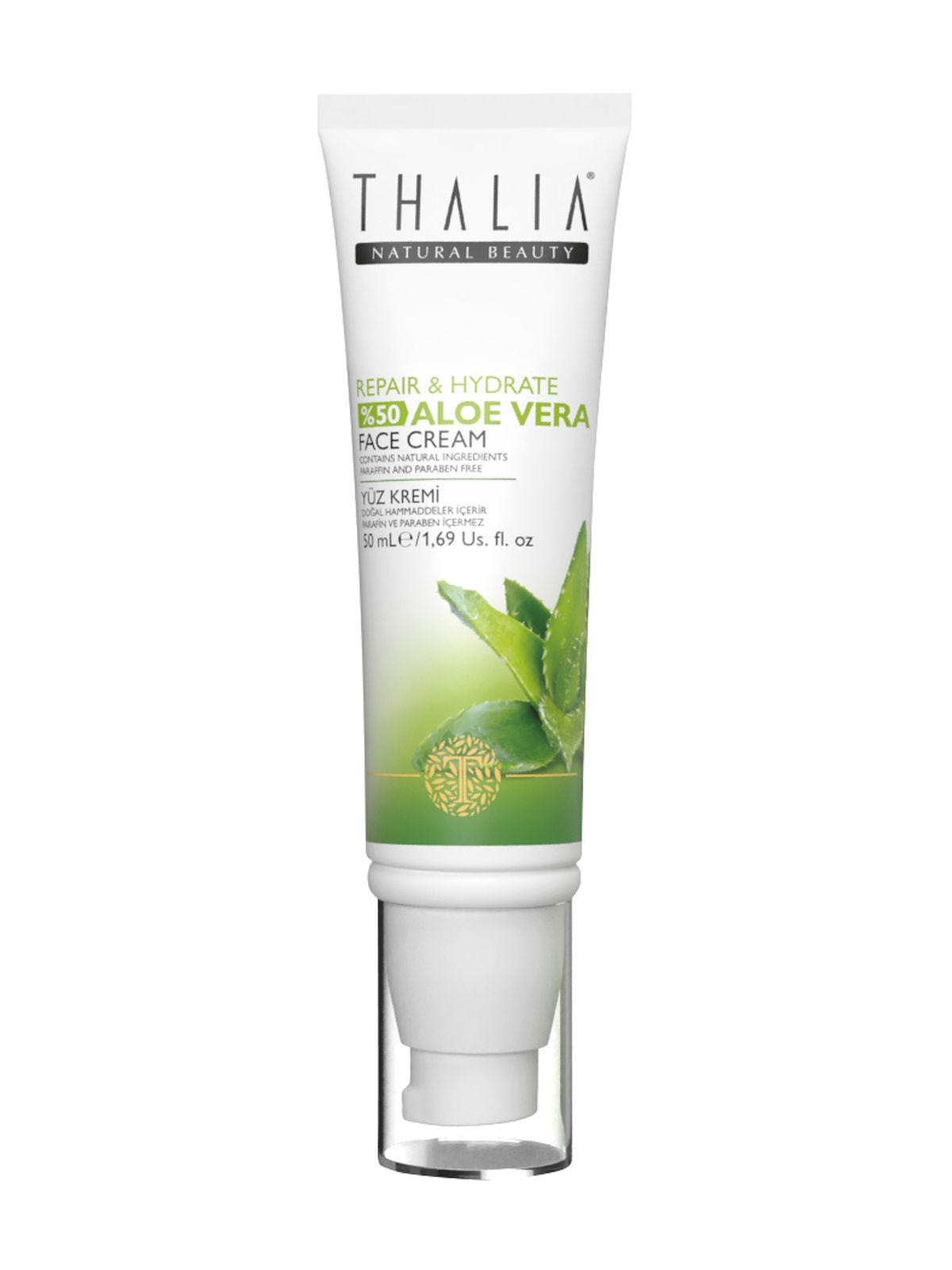 Увлажняющий крем для лица Thalia Natural Beauty Repair & Hydrate 50% Aloe Vera, 50 мл