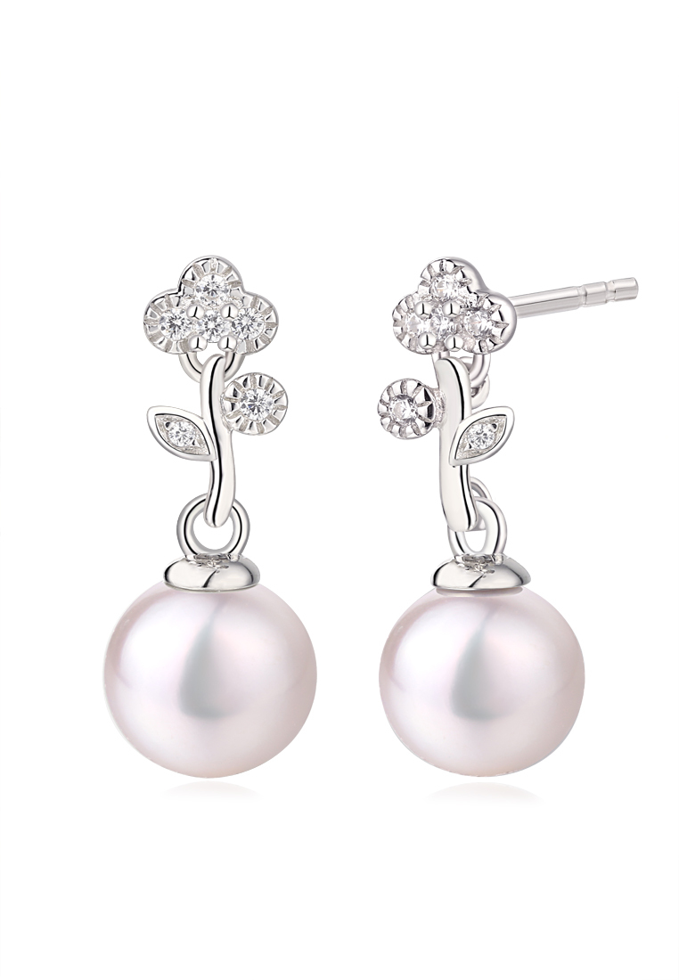 

Серьги подвески из серебра с жемчугом искусственным/фианитом Ogisana E-60066-20SS, E-60066-20SS