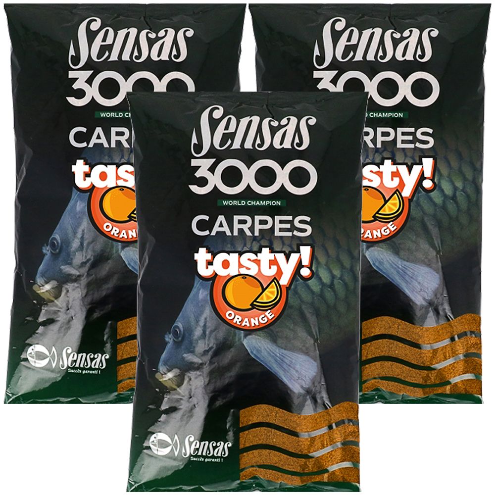 

Прикормка Sensas 3000 Carp Tasty Orange 3 упаковки 3 кг, Разноцветный, 3000 Carp Tasty