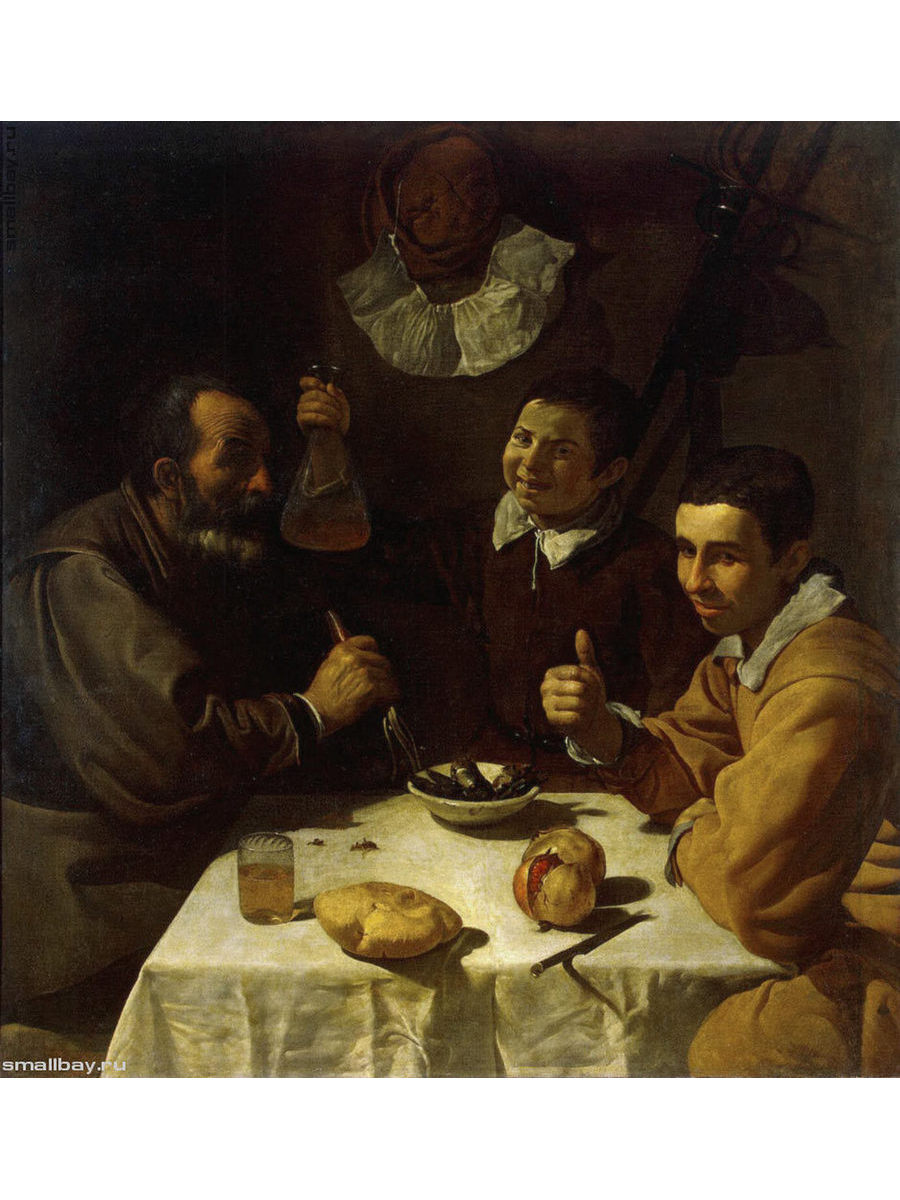 фото Постер drabs a2 диего веласкес, трое мужчин за столом