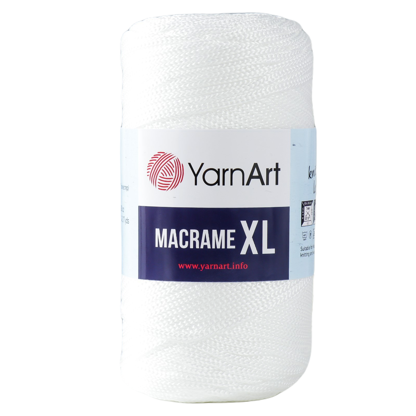 

Пряжа "Macrame XL" 100% полиэстер 130м/250г (154 ультрабелый), Пряжа для вязания "Macrame XL"