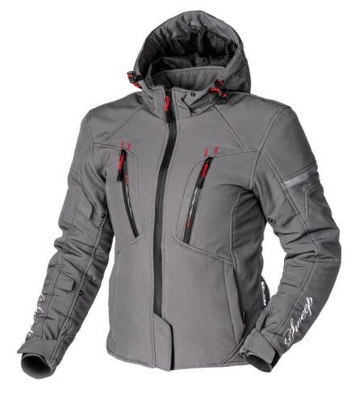 Мотокуртка Женск.Sweep Flawless softshell серо-красная, 42