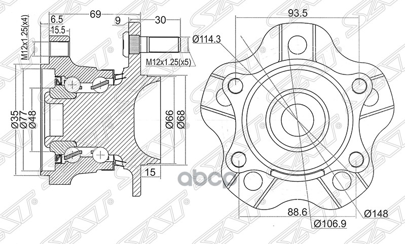 

Ступичный Узел Задн. Nissan Teana #J31 2wd Sat арт. ST-43202-CN000