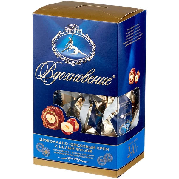 Конфеты Вдохновение Шоколадно-ореховый крем и целый фундук, 240 г х 2 шт