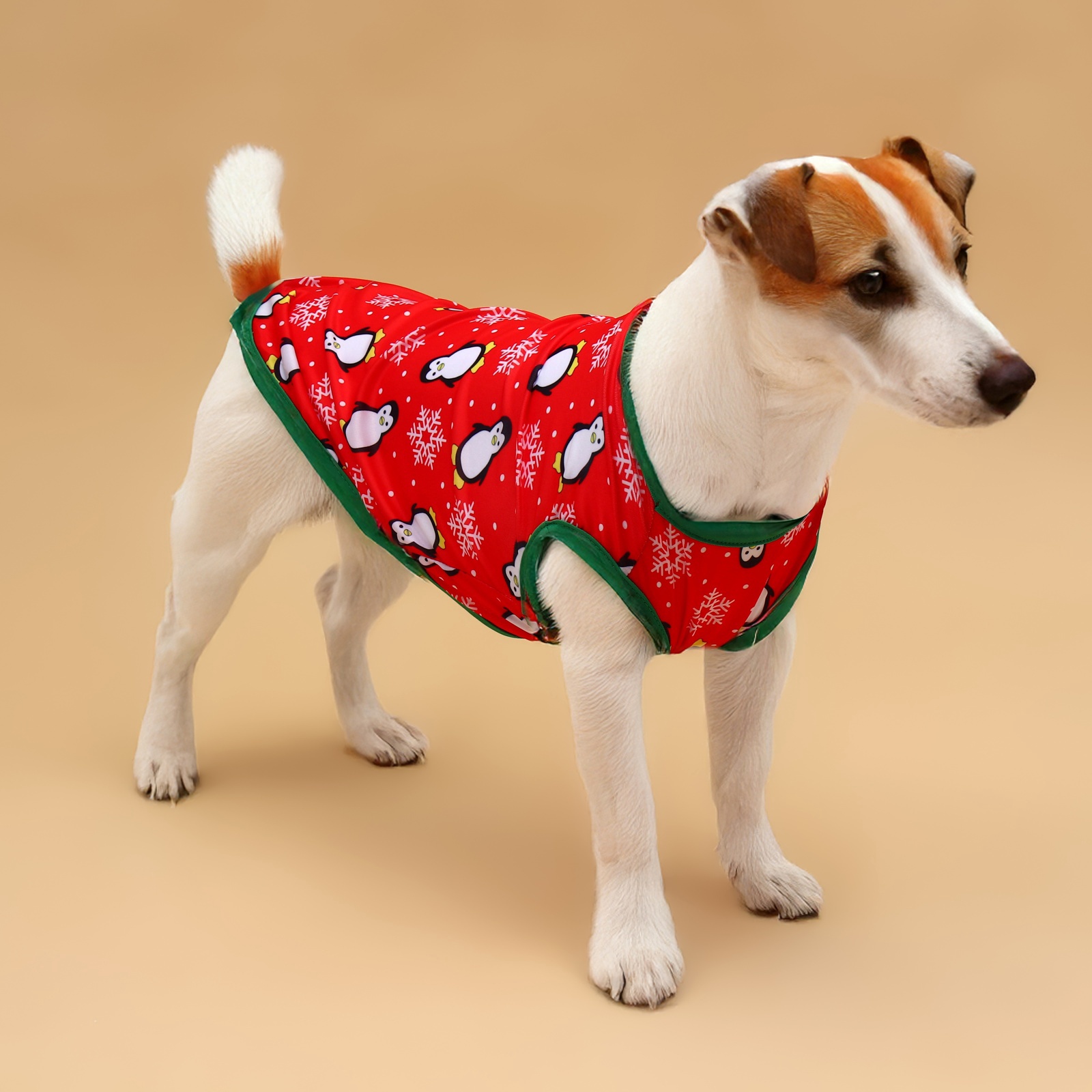 

Майка для собак, Новогодние ночь, унисекс, красная, текстиль, , длина спины 25 см, Красный